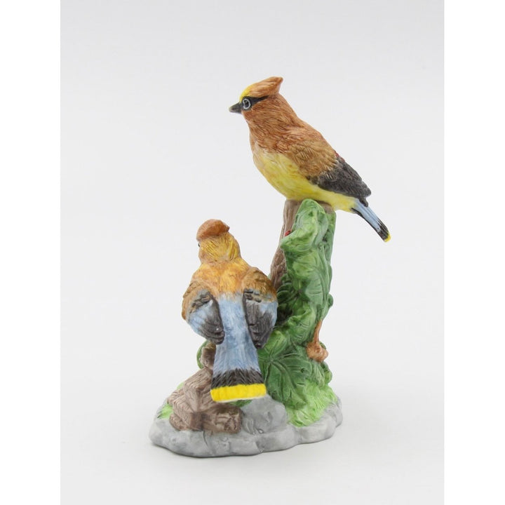 Ceramic Cedar Waxwing Bird Figurine 4.5in  Vintage Image 4