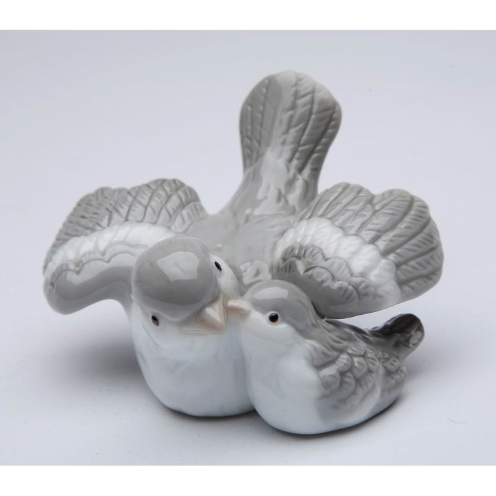 Ceramic Gray Bird Mom With Baby Bird Figurine Home D cor  Kitchen D cor , Image 2