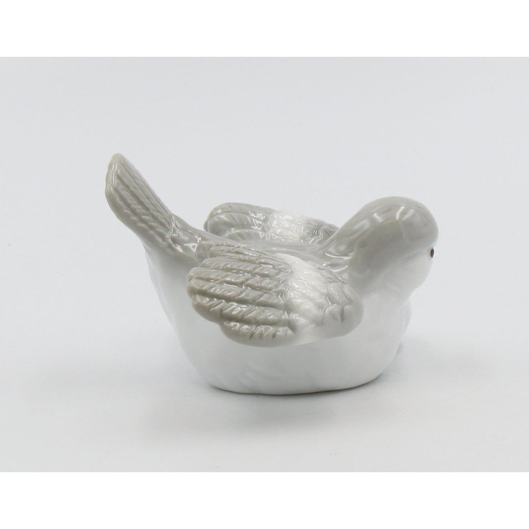 Ceramic Gray Bird Mom With Baby Bird Figurine Home D cor  Kitchen D cor , Image 4