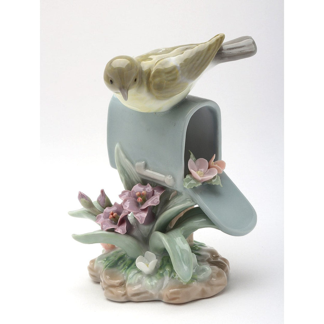 Ceramic Warbler Bird Mailbox Decor 5in Vintage Mom Birdwatcher Image 3