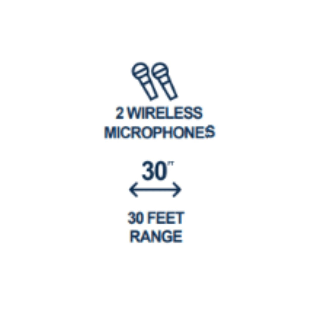 Emerson Dual Wireless Microphone Kit with Receiver Model EAM-9002 30ft Range Image 3