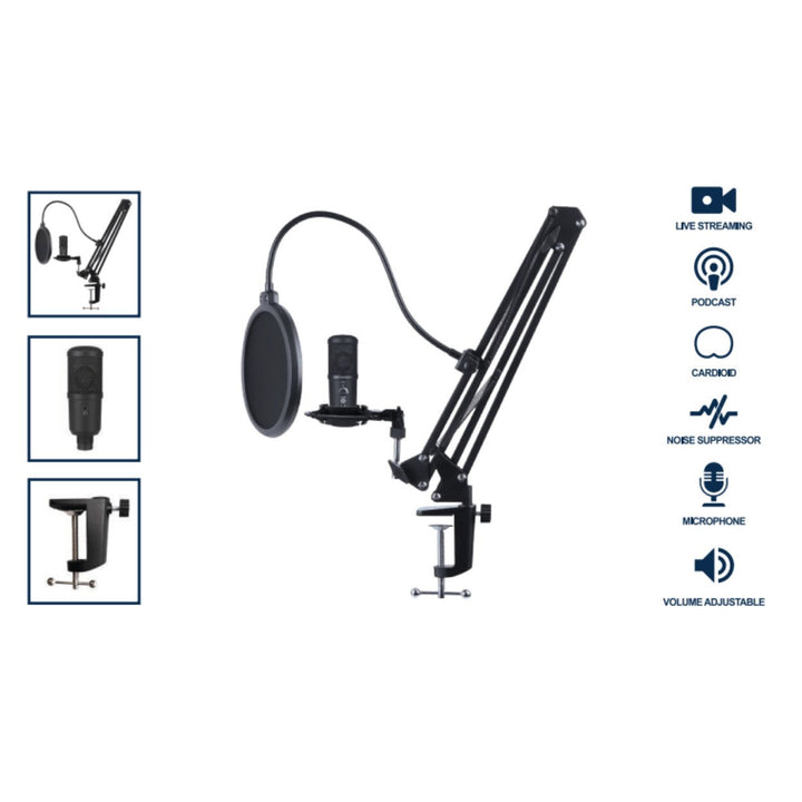 Emerson USB Condenser Microphone EAM-9051 for Gaming Streaming with Accessories Image 3