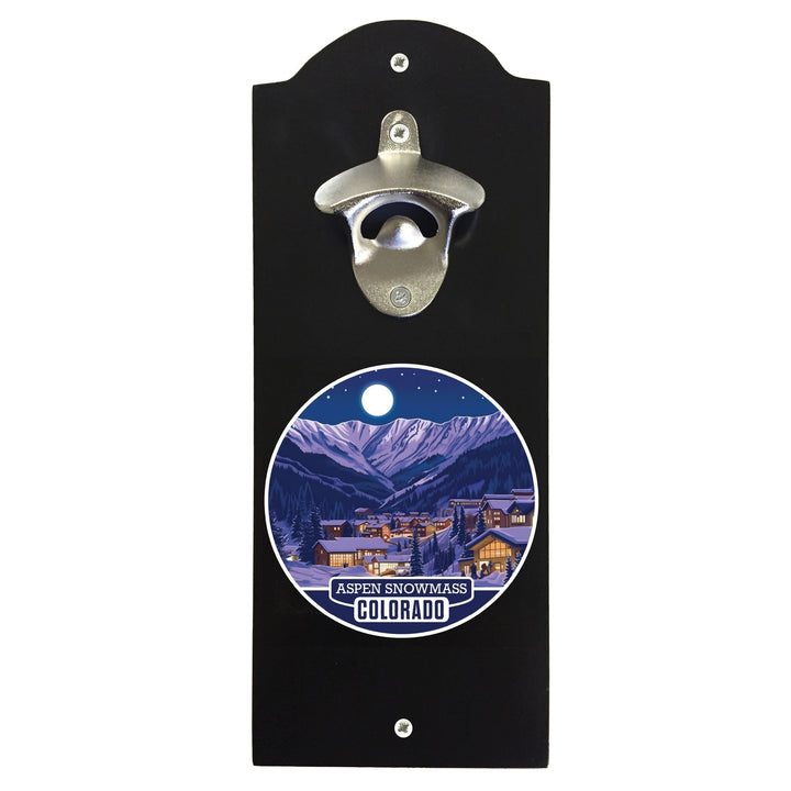 Aspen Snowmass Colorado Design B Souvenir Wall mounted bottle opener Image 1