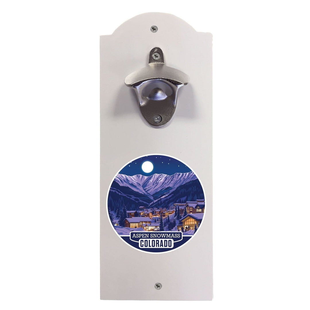 Aspen Snowmass Colorado Design B Souvenir Wall mounted bottle opener Image 1