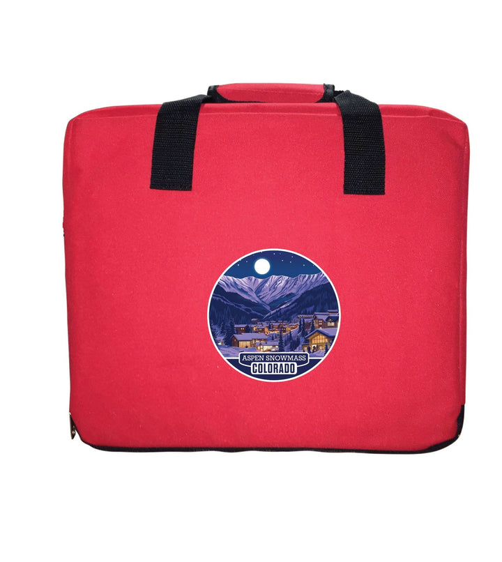 Aspen Snowmass Colorado Design B Souvenir Destination Seat Cushion Maroon Image 2