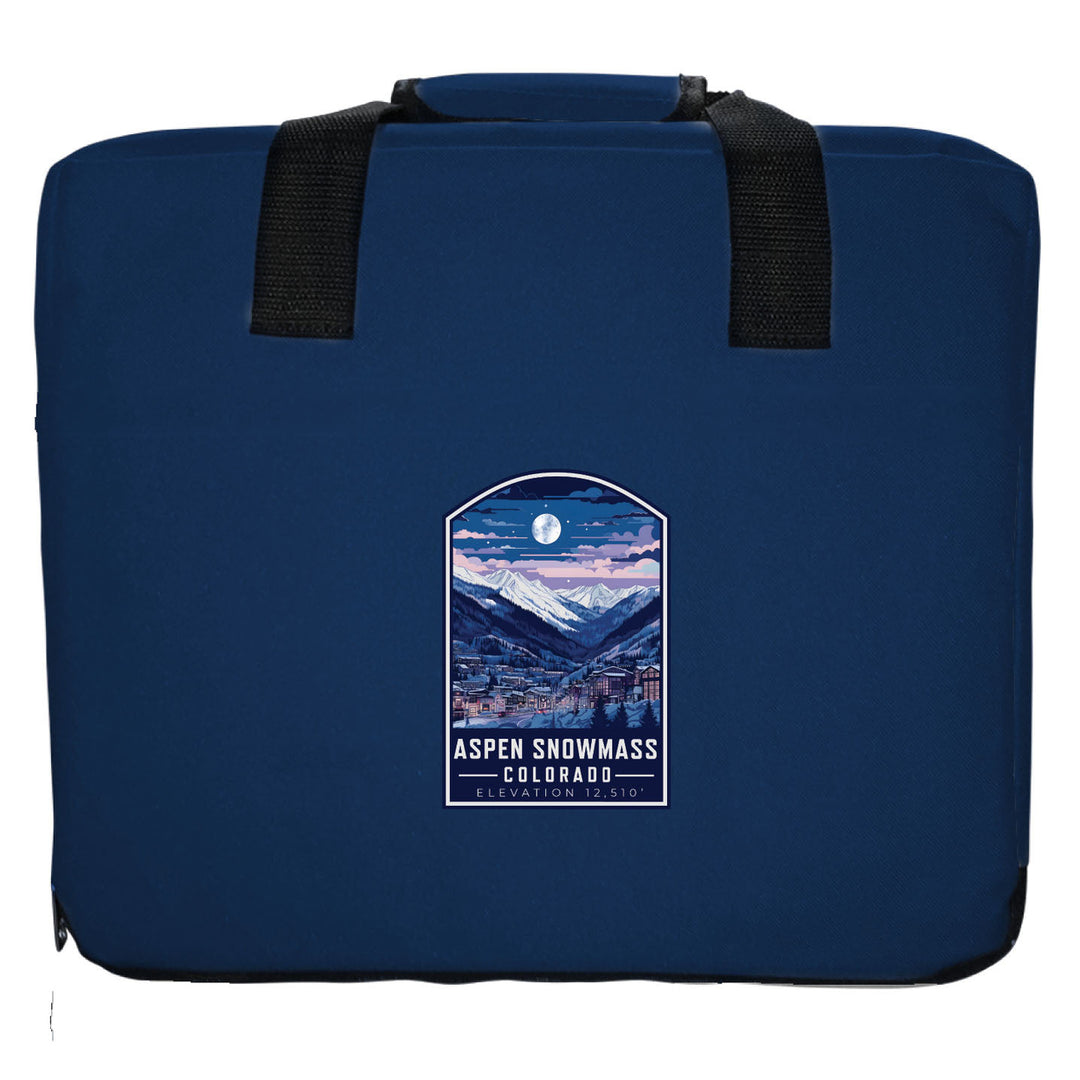 Aspen Snowmass Colorado Design C Souvenir Destination Seat Cushion Maroon Image 4