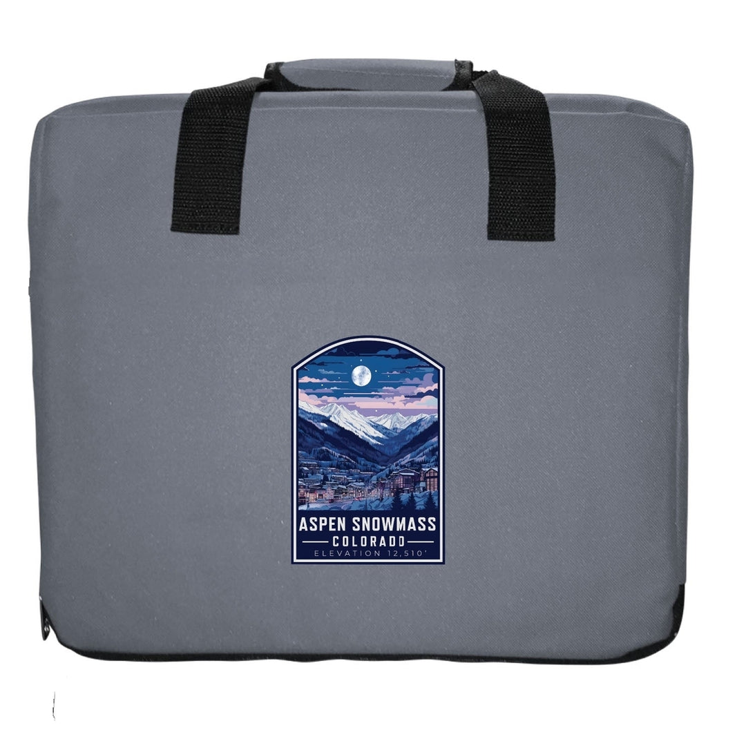 Aspen Snowmass Colorado Design C Souvenir Destination Seat Cushion Maroon Image 6