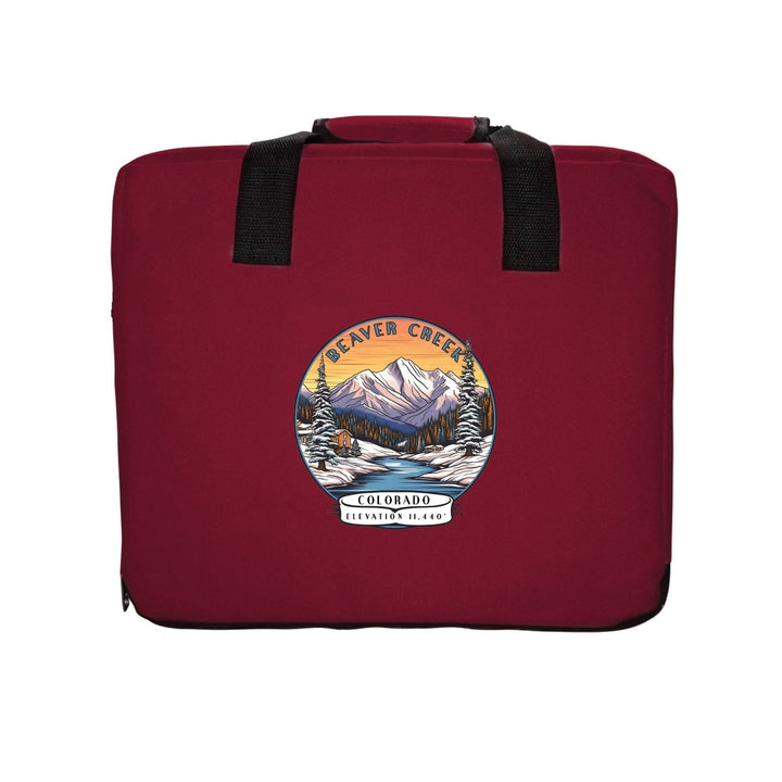 Beaver Creek Colorado Design A Souvenir Destination Seat Cushion Maroon Image 1