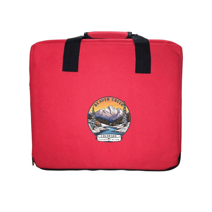 Beaver Creek Colorado Design A Souvenir Destination Seat Cushion Maroon Image 2