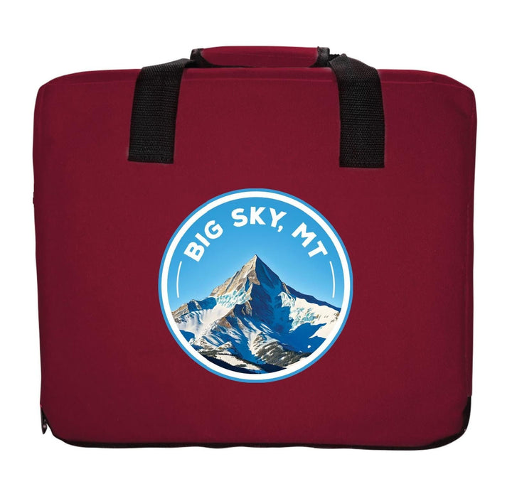 Big Sky Montana Snowy Mountain Design Souvenir Destination Seat Cushion Image 2