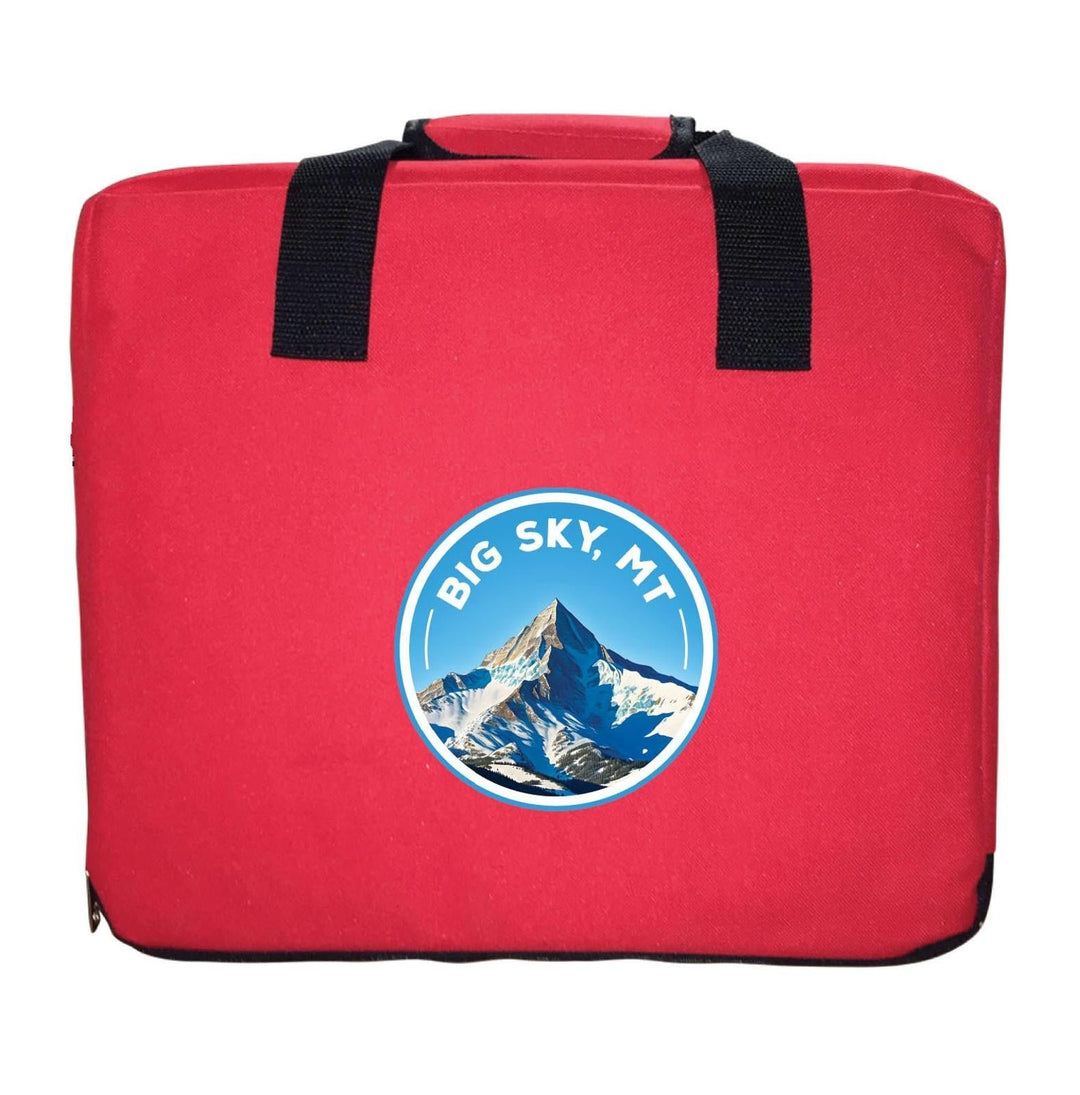 Big Sky Montana Snowy Mountain Design Souvenir Destination Seat Cushion Image 1