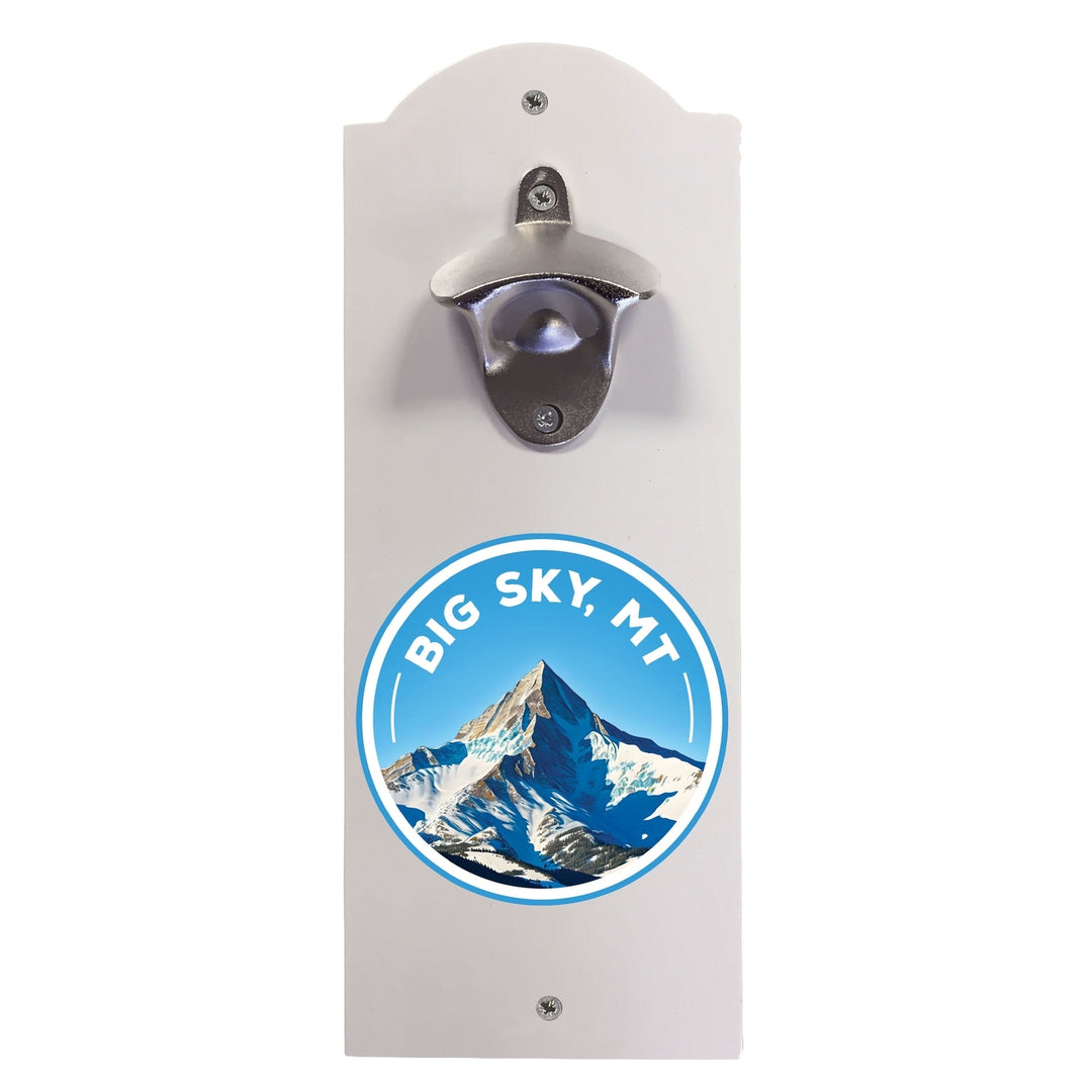 Big Sky Montana Snowy Mountain Design Souvenir Wall mounted bottle opener Image 2