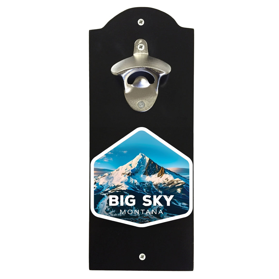 Big Sky Montana Mountain Design Souvenir Wall mounted bottle opener Image 1