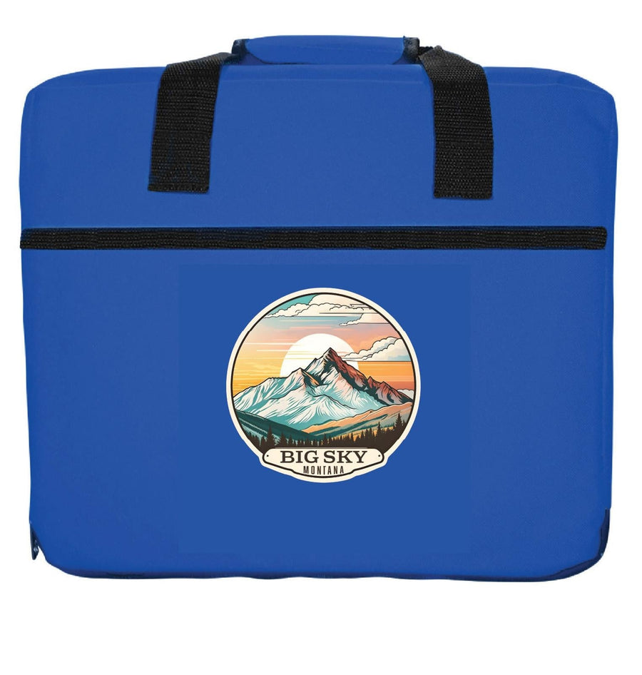 Big Sky Montana mountain Sunset Design Souvenir Destination Seat Cushion Image 1