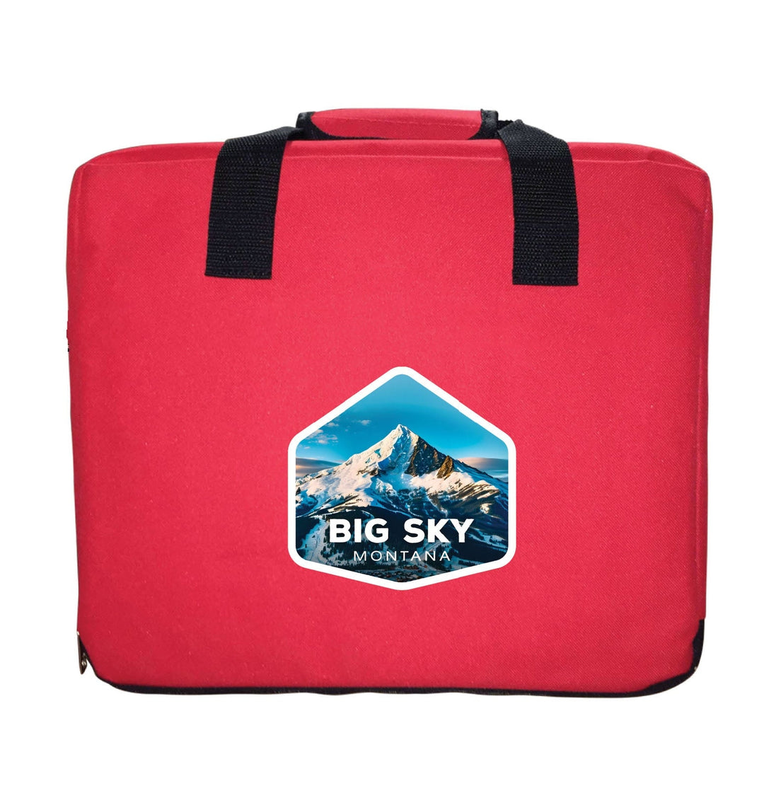 Big Sky Montana Mountain Design Souvenir Destination Seat Cushion Maroon Image 2