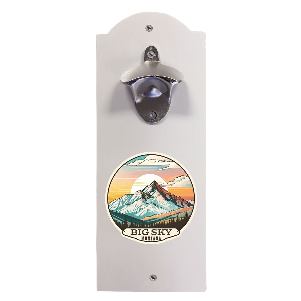 Big Sky Montana mountain Sunset Design Souvenir Wall mounted bottle opener Image 2