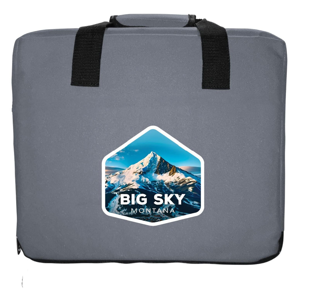 Big Sky Montana Mountain Design Souvenir Destination Seat Cushion Maroon Image 3