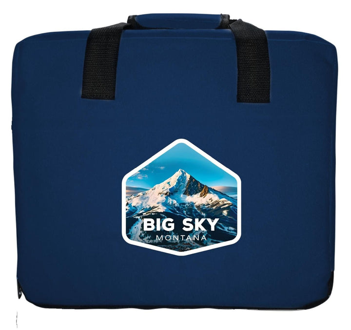 Big Sky Montana Mountain Design Souvenir Destination Seat Cushion Maroon Image 1