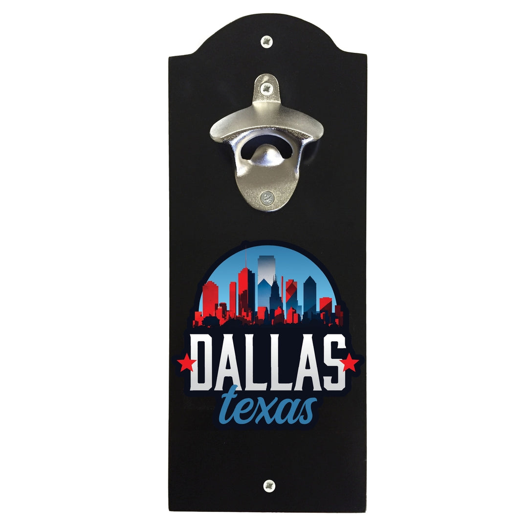 Dallas Texas Design B Souvenir Wall mounted bottle opener Image 2