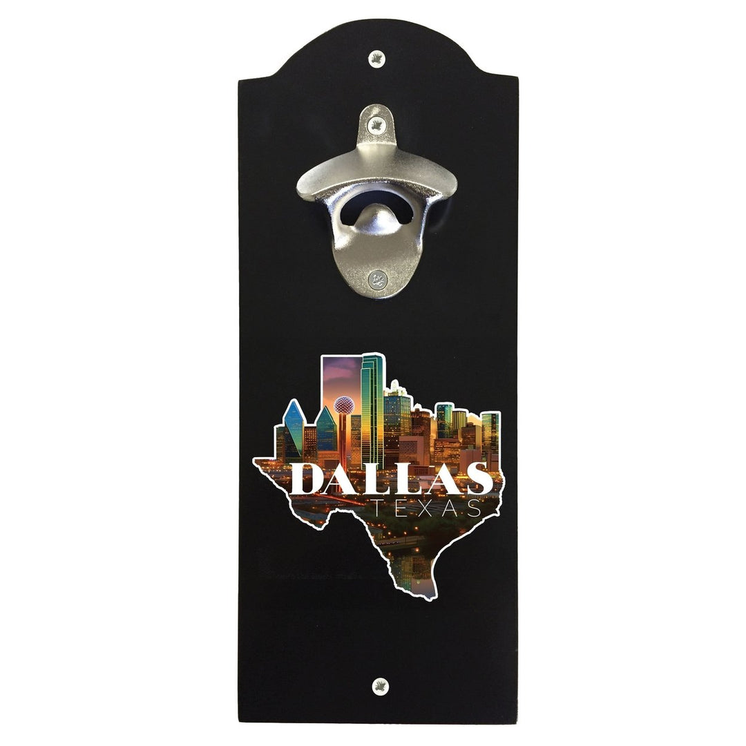 Dallas Texas Design C Souvenir Wall mounted bottle opener Image 1