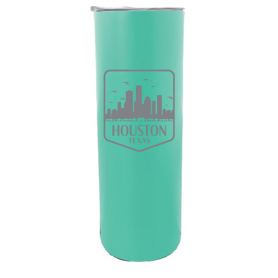 Houston Texas Souvenir 20 oz Engraved Insulated Stainless Steel Skinny Tumbler Image 1