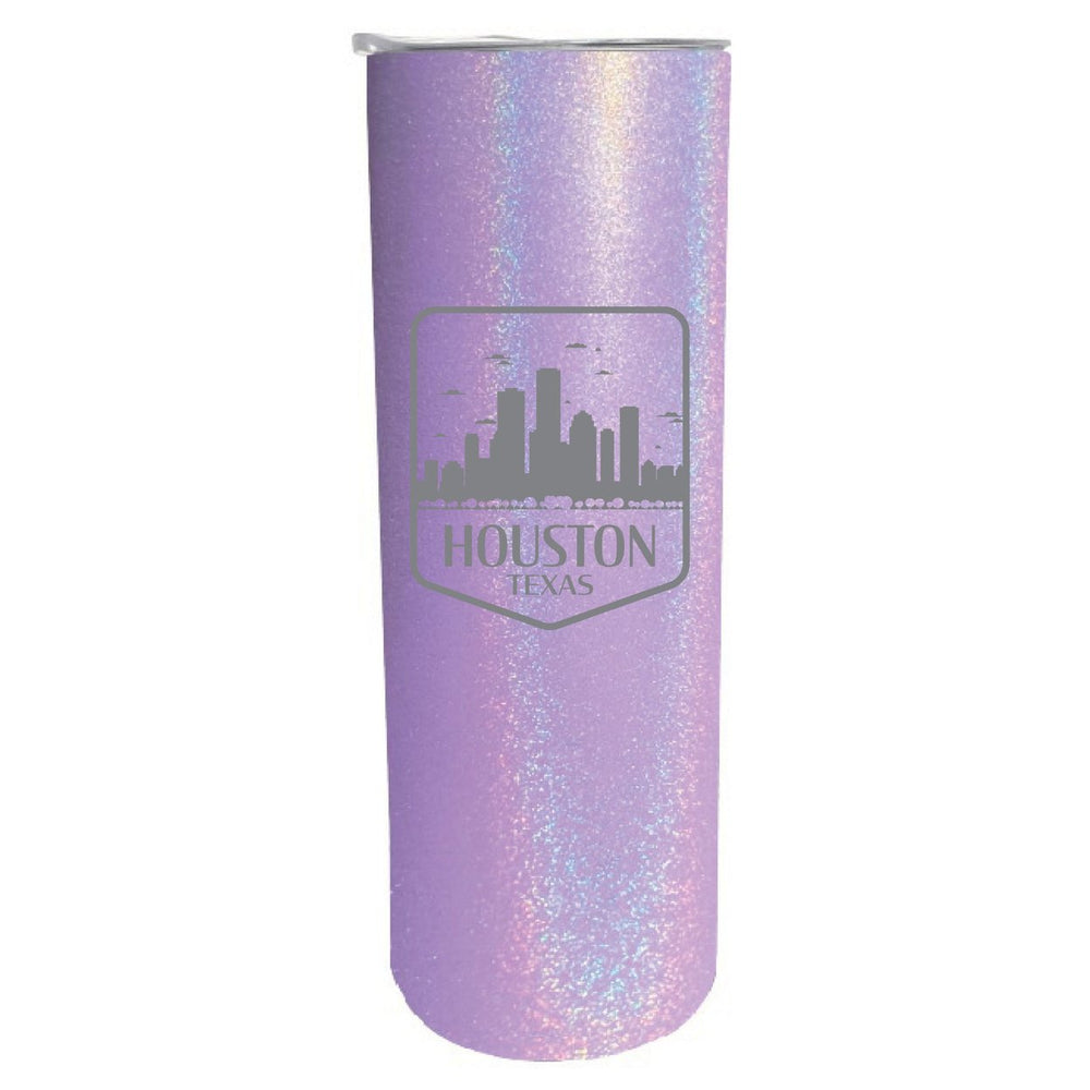 Houston Texas Souvenir 20 oz Engraved Insulated Stainless Steel Skinny Tumbler Image 2