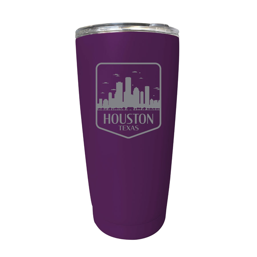 Houston Texas Souvenir 16 oz Engraved Stainless Steel Insulated Tumbler Image 1