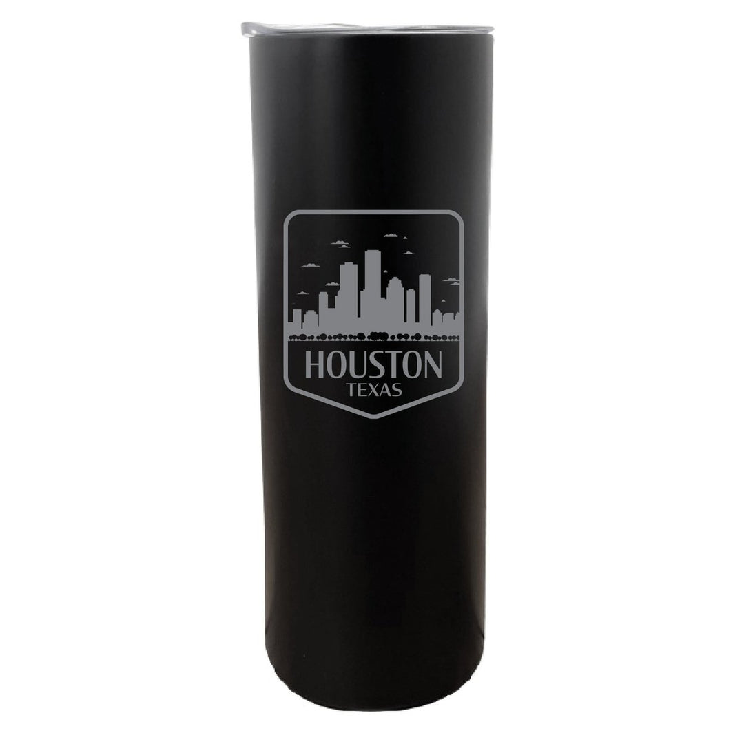 Houston Texas Souvenir 20 oz Engraved Insulated Stainless Steel Skinny Tumbler Image 4