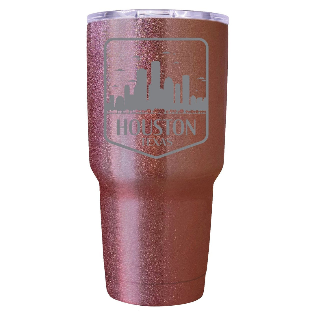 Houston Texas Souvenir 24 oz Engraved Insulated Stainless Steel Tumbler Image 1