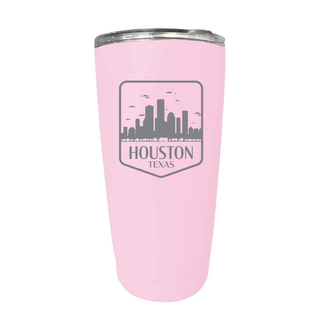 Houston Texas Souvenir 16 oz Engraved Stainless Steel Insulated Tumbler Image 1