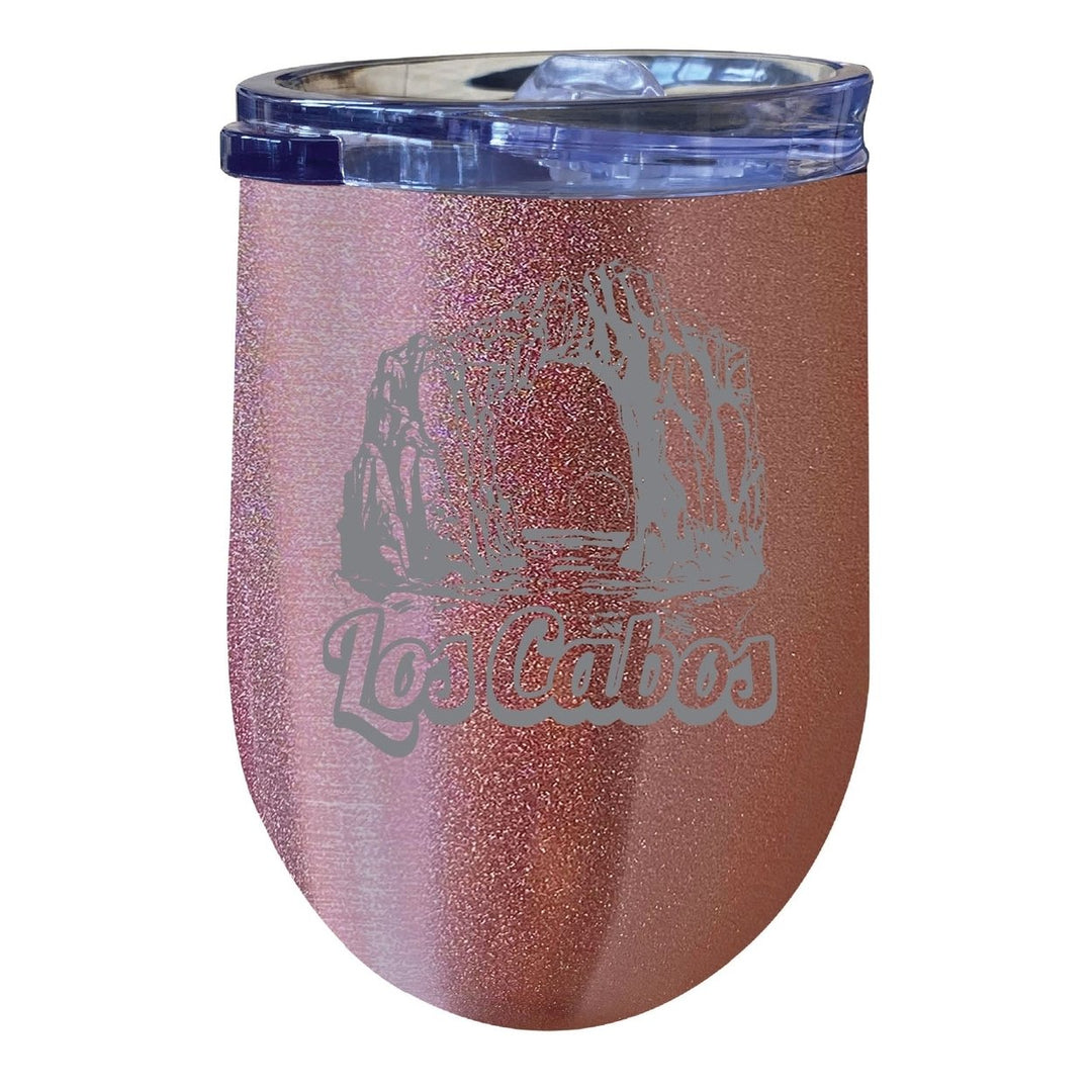 Los Cabos Mexico Souvenir 12 oz Engraved Insulated Wine Stainless Steel Tumbler Image 1