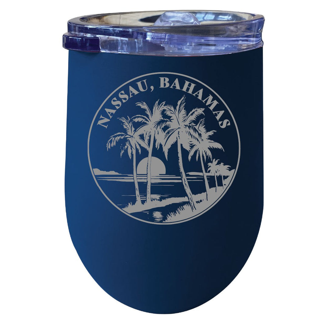 Nassau the Bahamas Souvenir 12 oz Engraved Insulated Wine Stainless Steel Tumbler Image 1