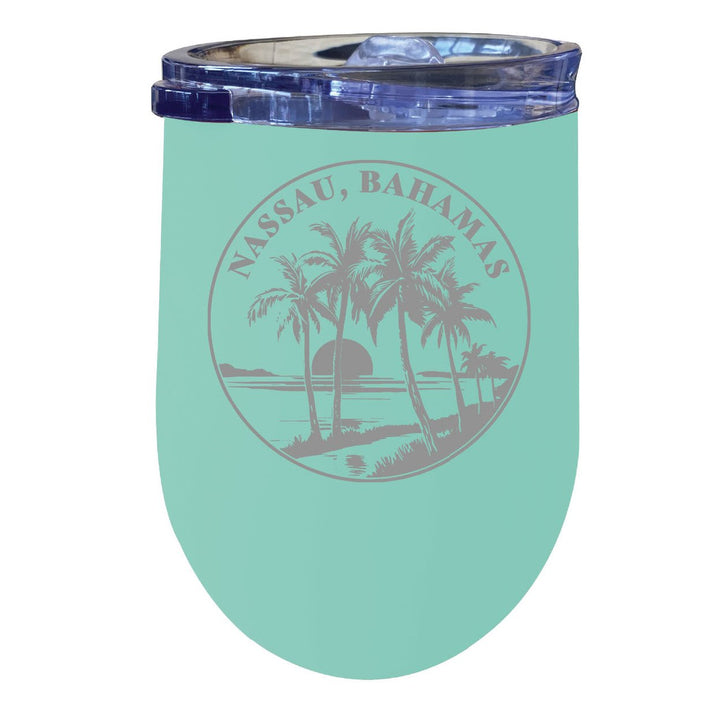 Nassau the Bahamas Souvenir 12 oz Engraved Insulated Wine Stainless Steel Tumbler Image 1