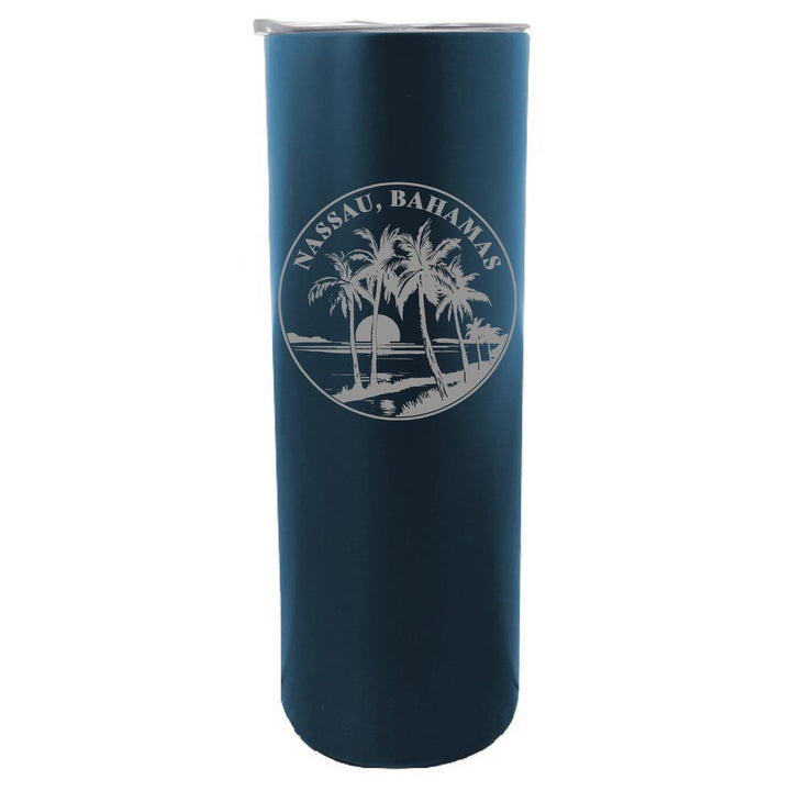 Nassau the Bahamas Souvenir 20 oz Engraved Insulated Stainless Steel Skinny Tumbler Image 1