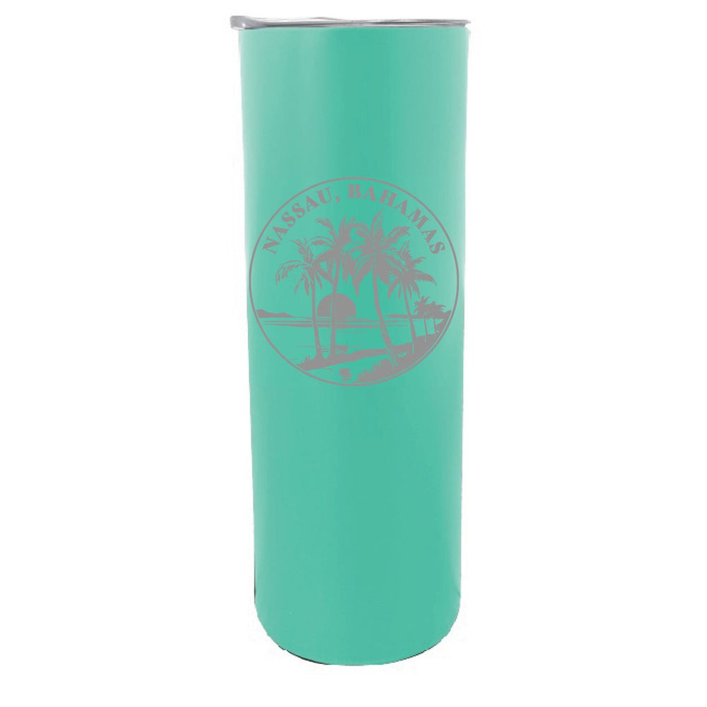 Nassau the Bahamas Souvenir 20 oz Engraved Insulated Stainless Steel Skinny Tumbler Image 2