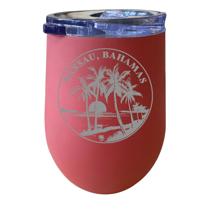 Nassau the Bahamas Souvenir 12 oz Engraved Insulated Wine Stainless Steel Tumbler Image 1