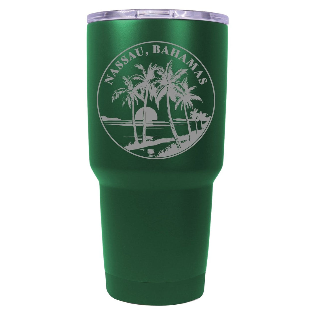 Nassau the Bahamas Souvenir 24 oz Engraved Insulated Stainless Steel Tumbler Image 1