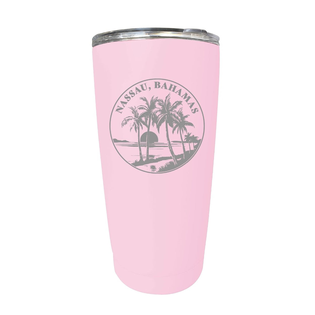 Nassau the Bahamas Souvenir 16 oz Engraved Stainless Steel Insulated Tumbler Image 1