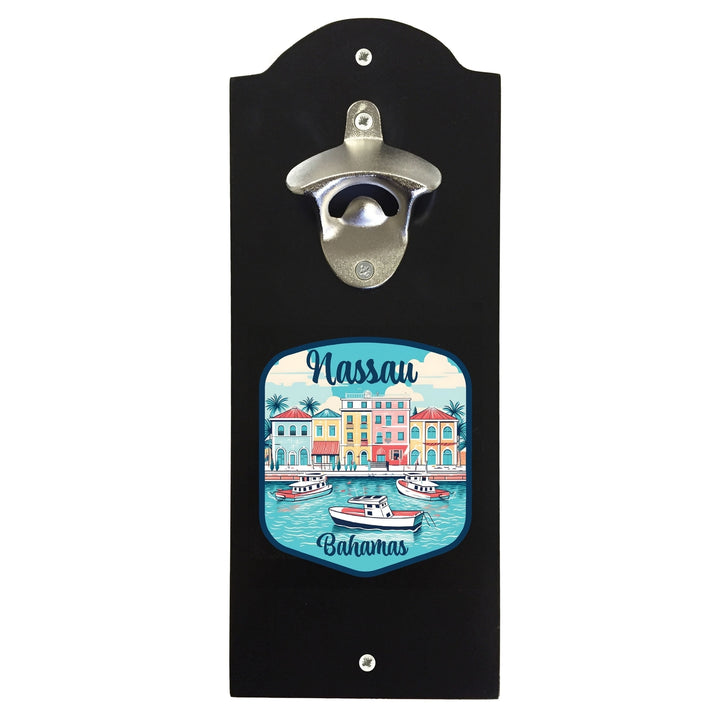 Nassau the Bahamas Design C Souvenir Wall mounted bottle opener Image 1