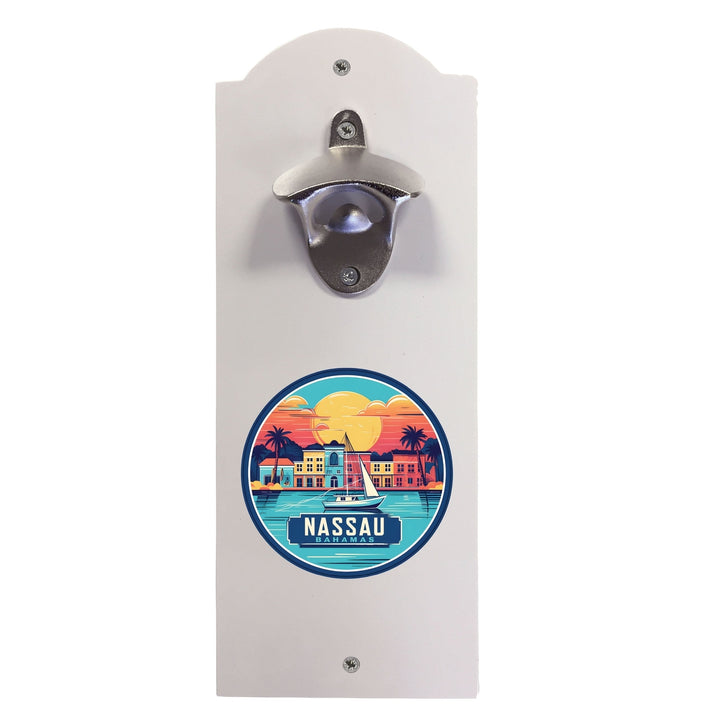 Nassau the Bahamas Design A Souvenir Wall mounted bottle opener Image 1