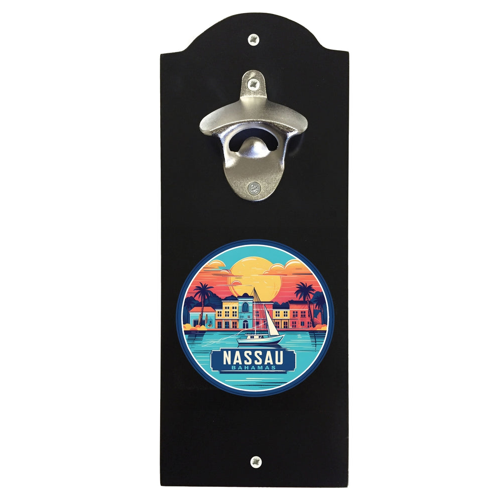 Nassau the Bahamas Design A Souvenir Wall mounted bottle opener Image 2