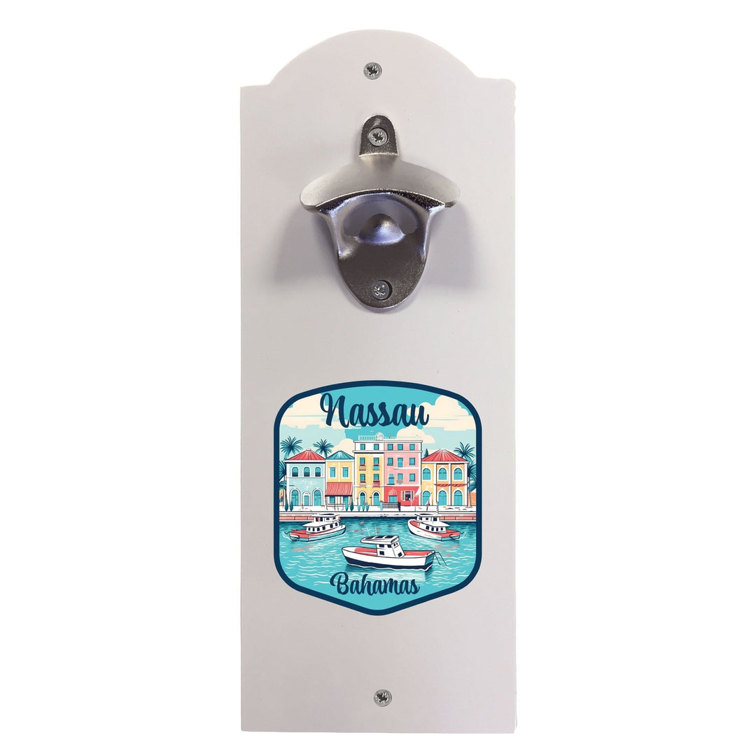 Nassau the Bahamas Design C Souvenir Wall mounted bottle opener Image 2