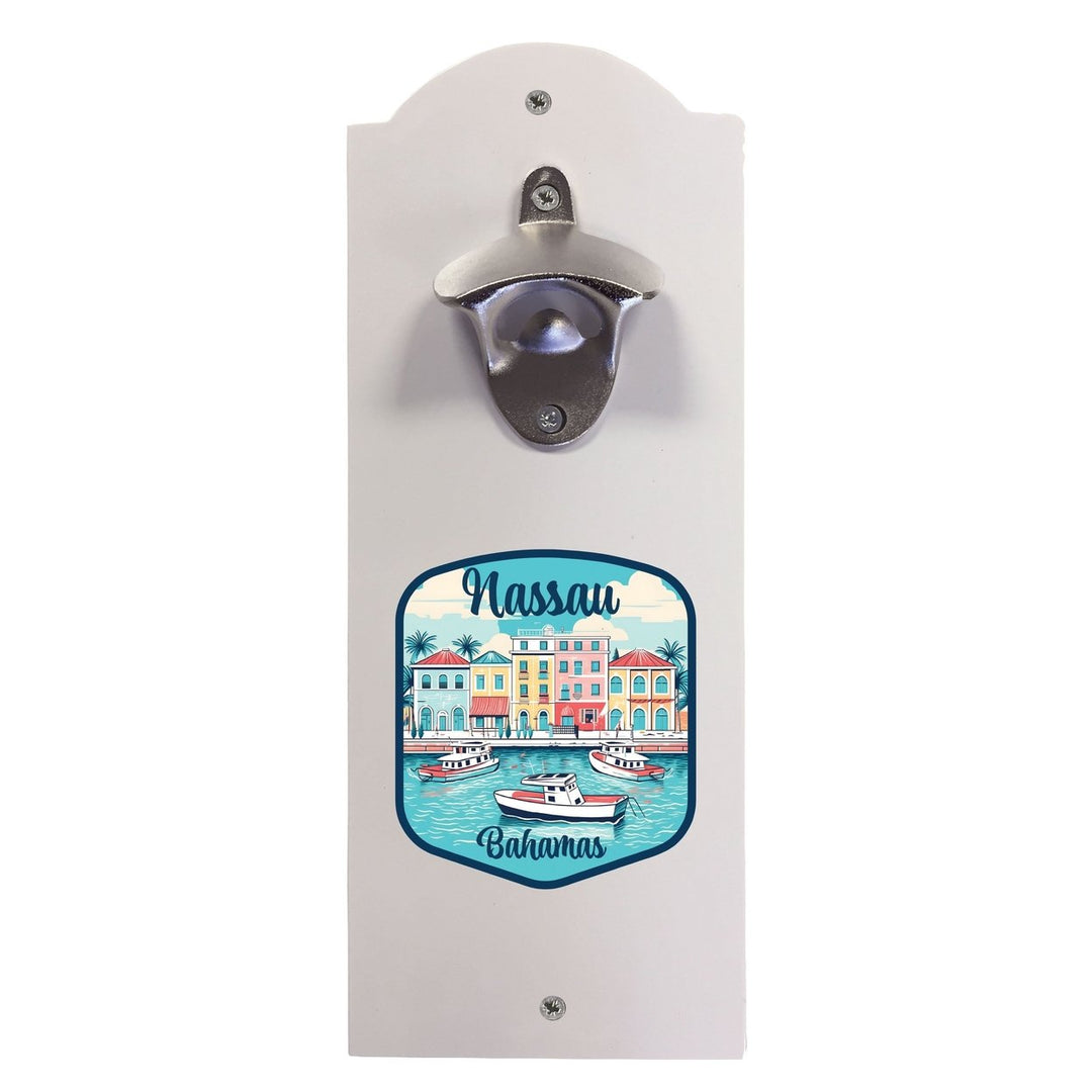 Nassau the Bahamas Design C Souvenir Wall mounted bottle opener Image 1