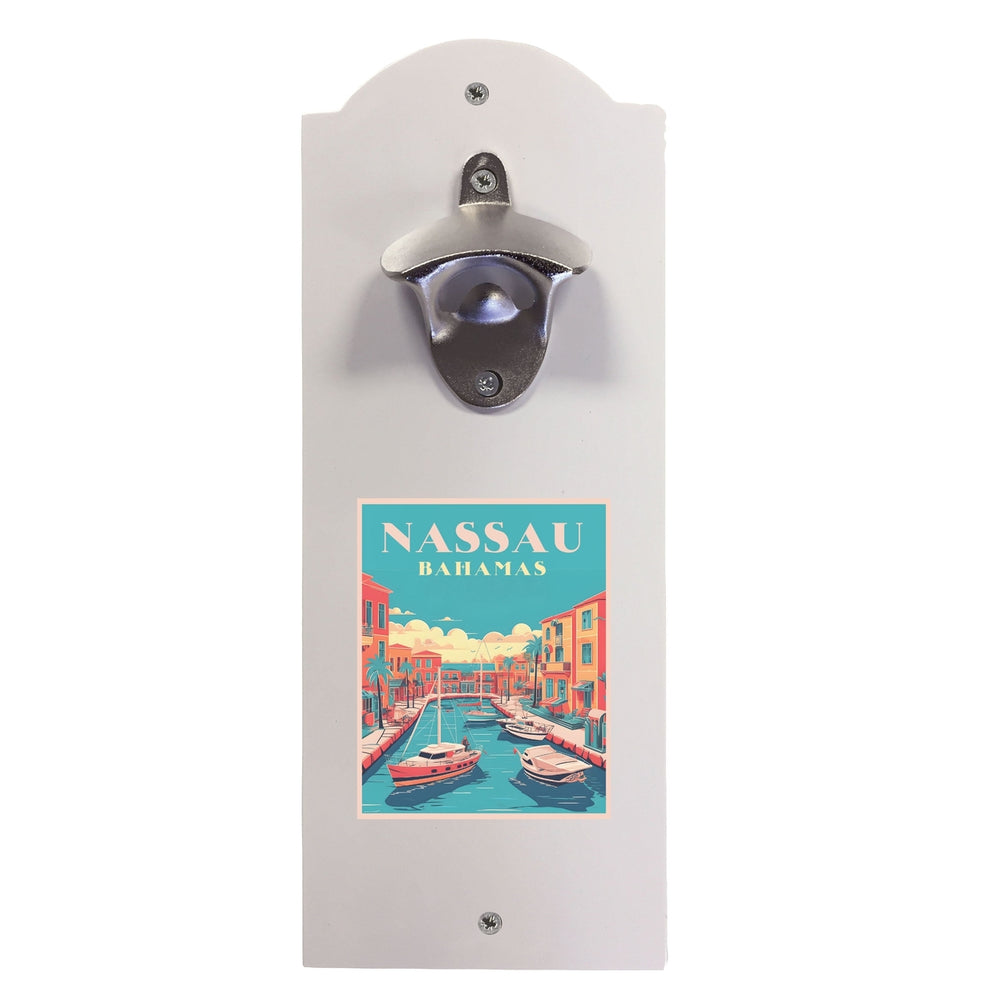 Nassau the Bahamas Design B Souvenir Wall mounted bottle opener Image 2