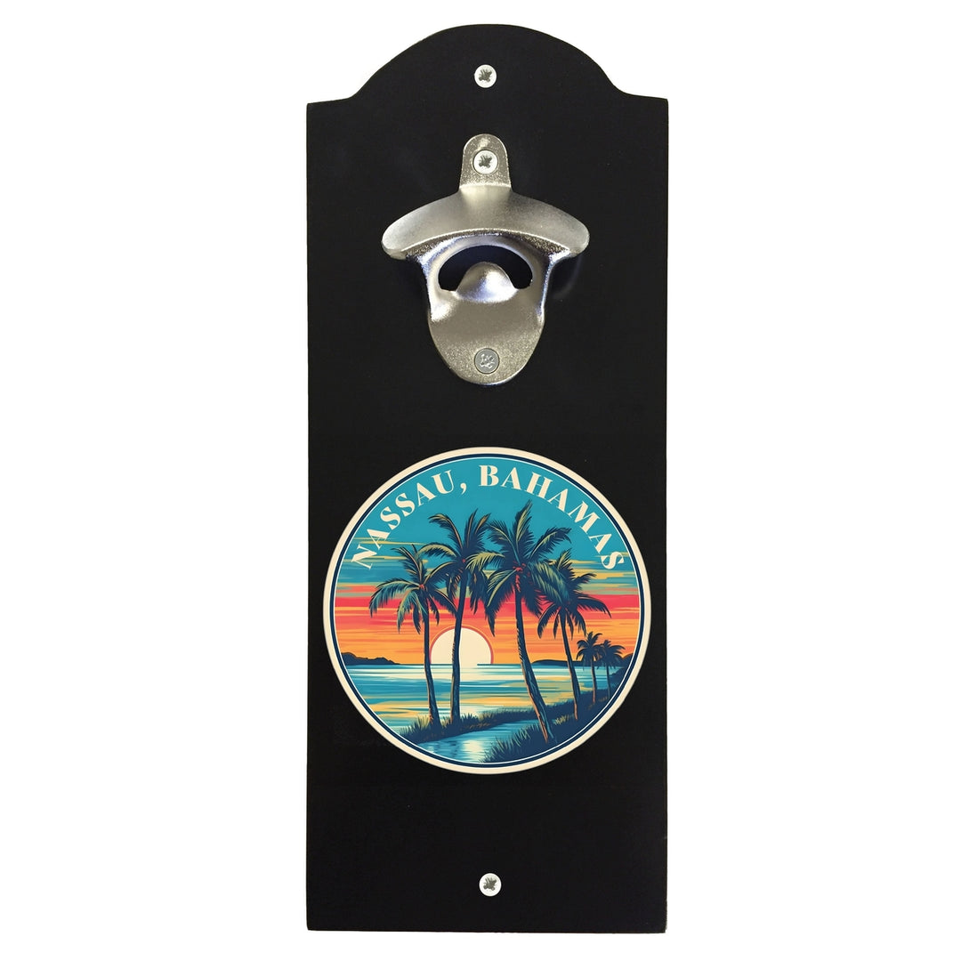 Nassau the Bahamas Design D Souvenir Wall mounted bottle opener Image 1