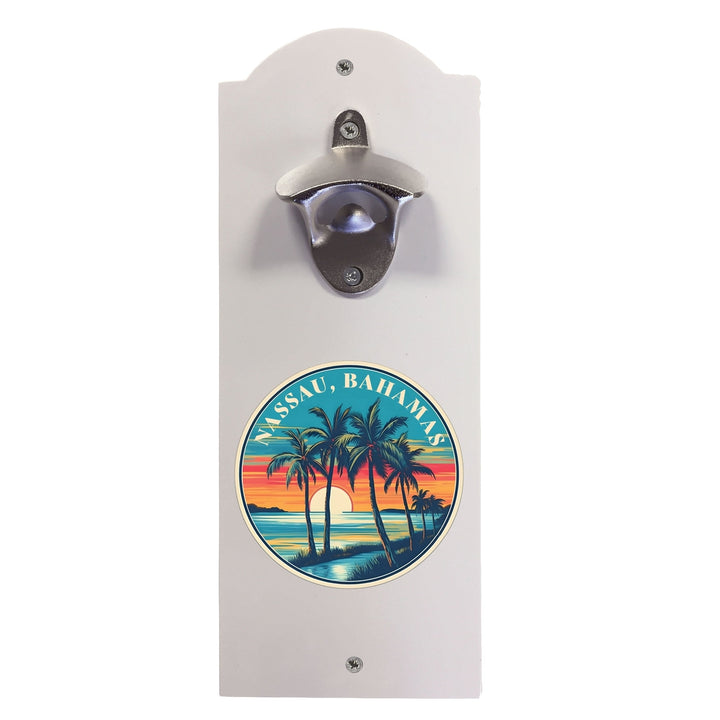 Nassau the Bahamas Design D Souvenir Wall mounted bottle opener Image 2