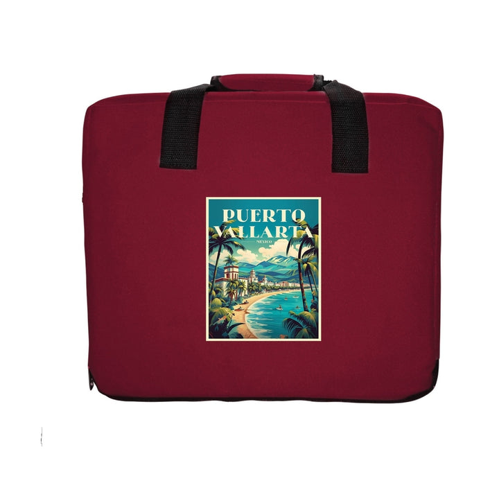 Puerto Vallarta Mexico Design C Souvenir Destination Seat Cushion Red Image 3