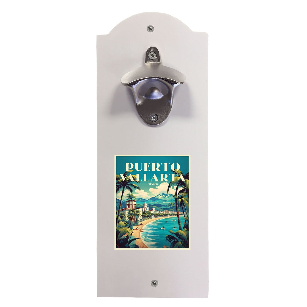 Puerto Vallarta Mexico Design C Souvenir Wall mounted bottle opener Image 1