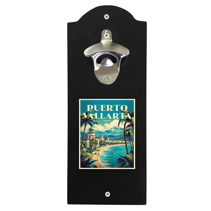 Puerto Vallarta Mexico Design C Souvenir Wall mounted bottle opener Image 1