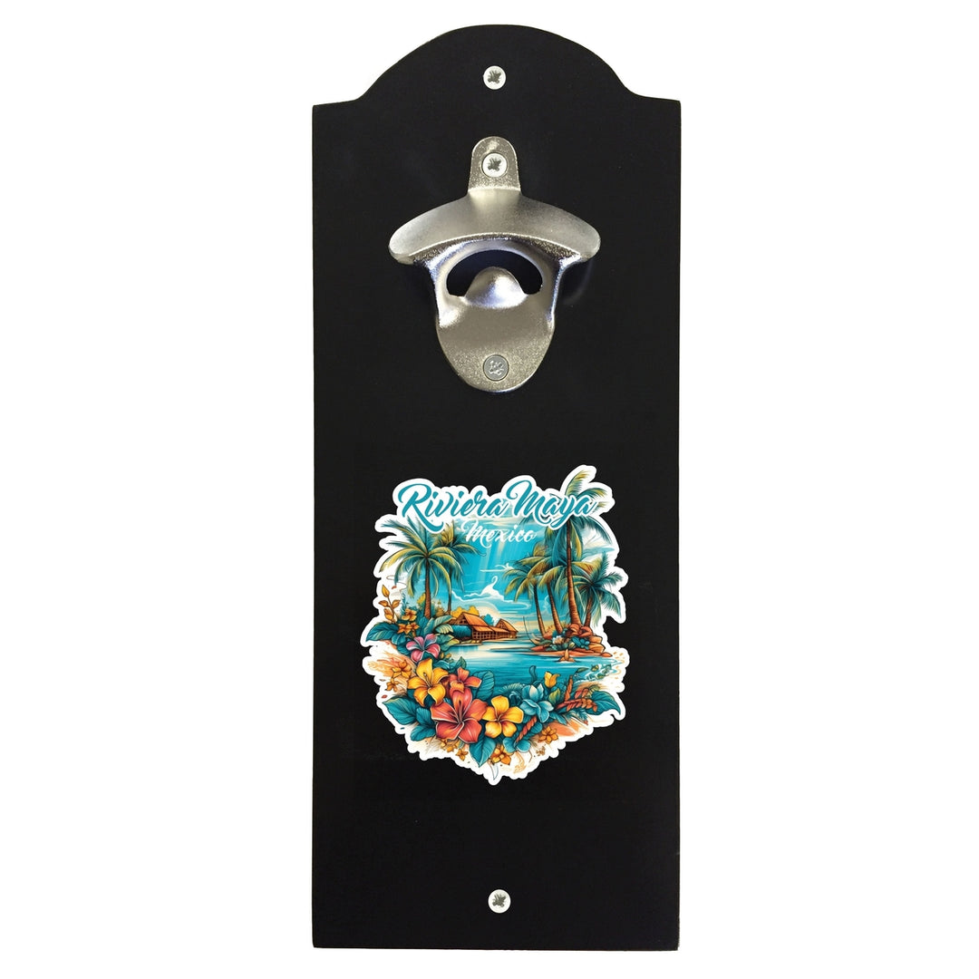 Riviera Maya Mexico Design A Souvenir Wall mounted bottle opener Image 1